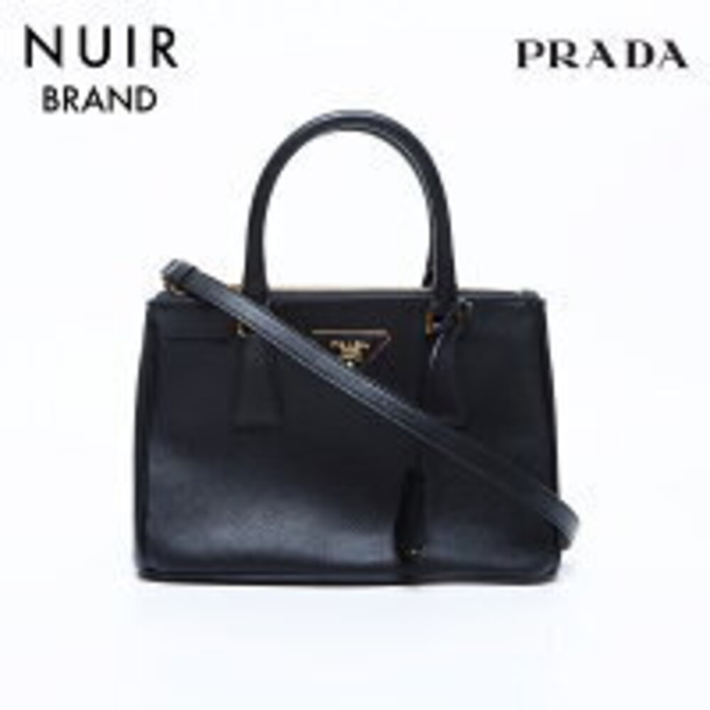 Prada Saffiano leather Galleria Shoulder bag Black